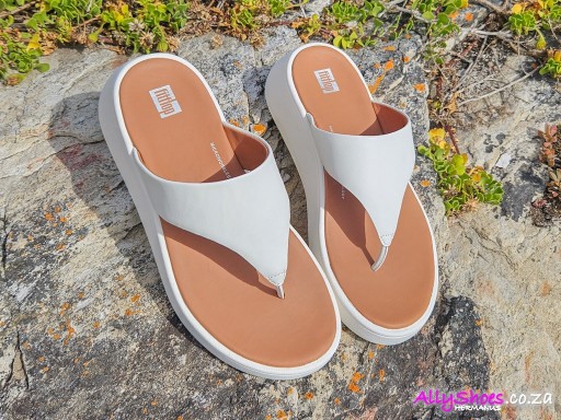 Fitflop, F-Mode Flatform Toe-Post, Cream