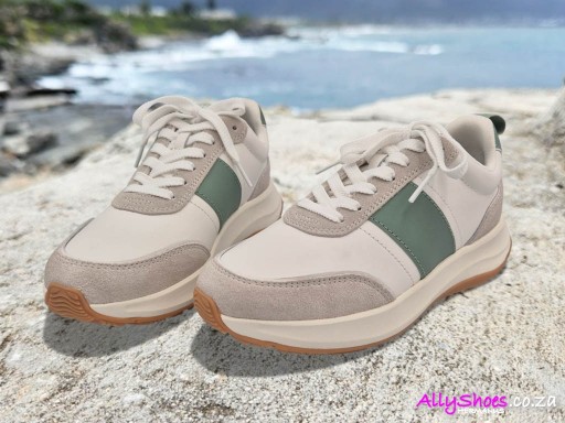 Fitflop, F-Mode Flow Flatform Sneakers, Urban White/Frosted Sage