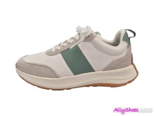 Fitflop, F-Mode Flow Flatform Sneakers, Urban White/Frosted Sage