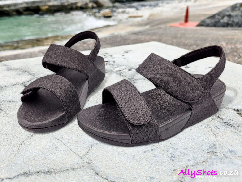 Fitflop, Lulu Adjustable Shimmerlux, All Black
