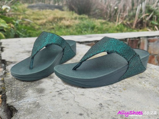 Fitflop, Lulu Glitterball Toe Post, Deep Teal