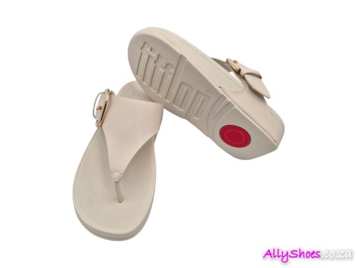 Fitflop, Lulu Resin Buckle Toe Post, Paris Beige