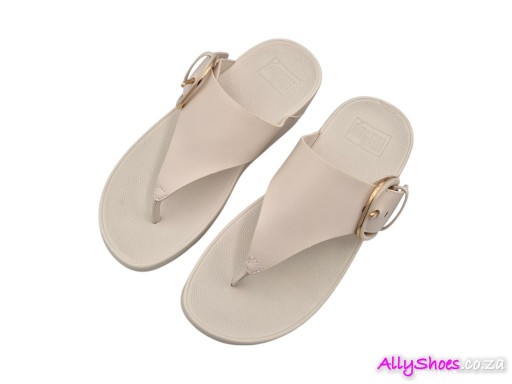 Fitflop, Lulu Resin Buckle Toe Post, Paris Beige