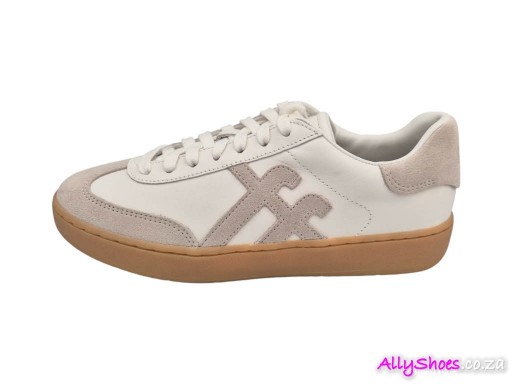 Fitflop, The Dash T-Toe Leather/Suede Sneakers, Urban White Mix