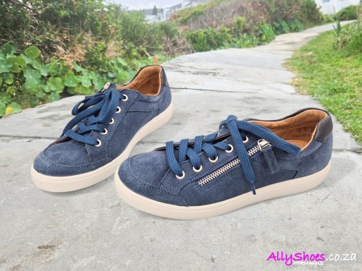 Hotter, Chase II, Blue Denim, Suede