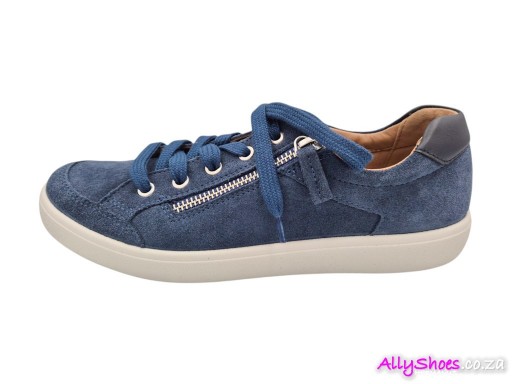 Hotter, Chase II, Blue Denim, Suede