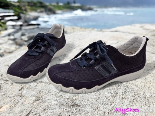 Hotter, Leanne II, Navy, Nubuck & Suede
