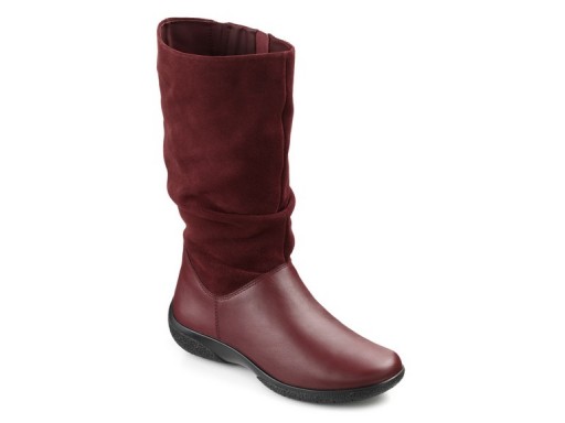 Hotter, Mystery, Burgundy, Leather & Suede
