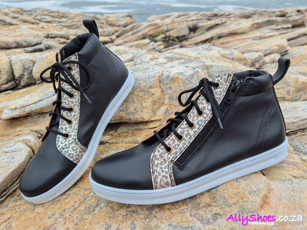 Natural Steps, 6058, Black/Gold Leopard