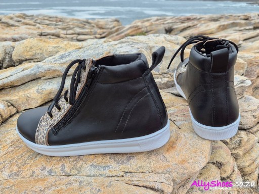 Natural Steps, 6058, Black/Gold Leopard