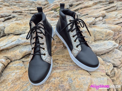 Natural Steps, 6058, Black/Gold Leopard